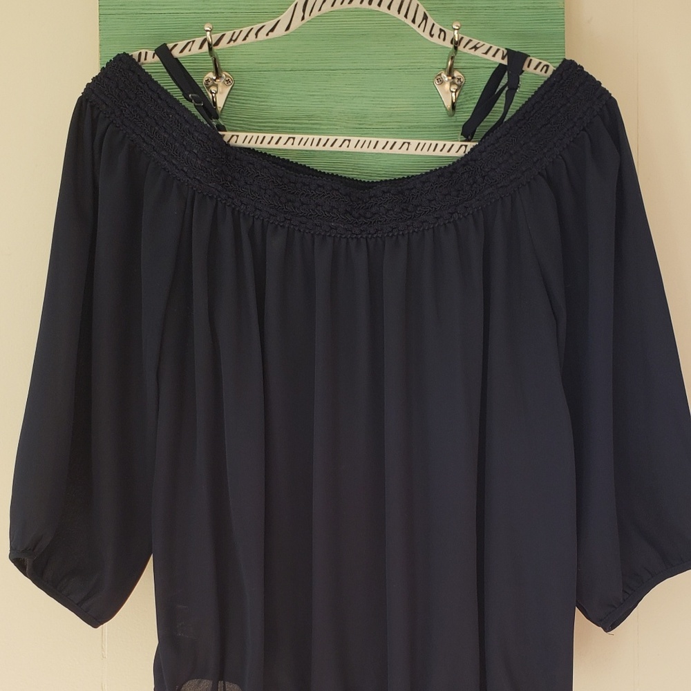 By&By Blue Off Shoulder Shirt